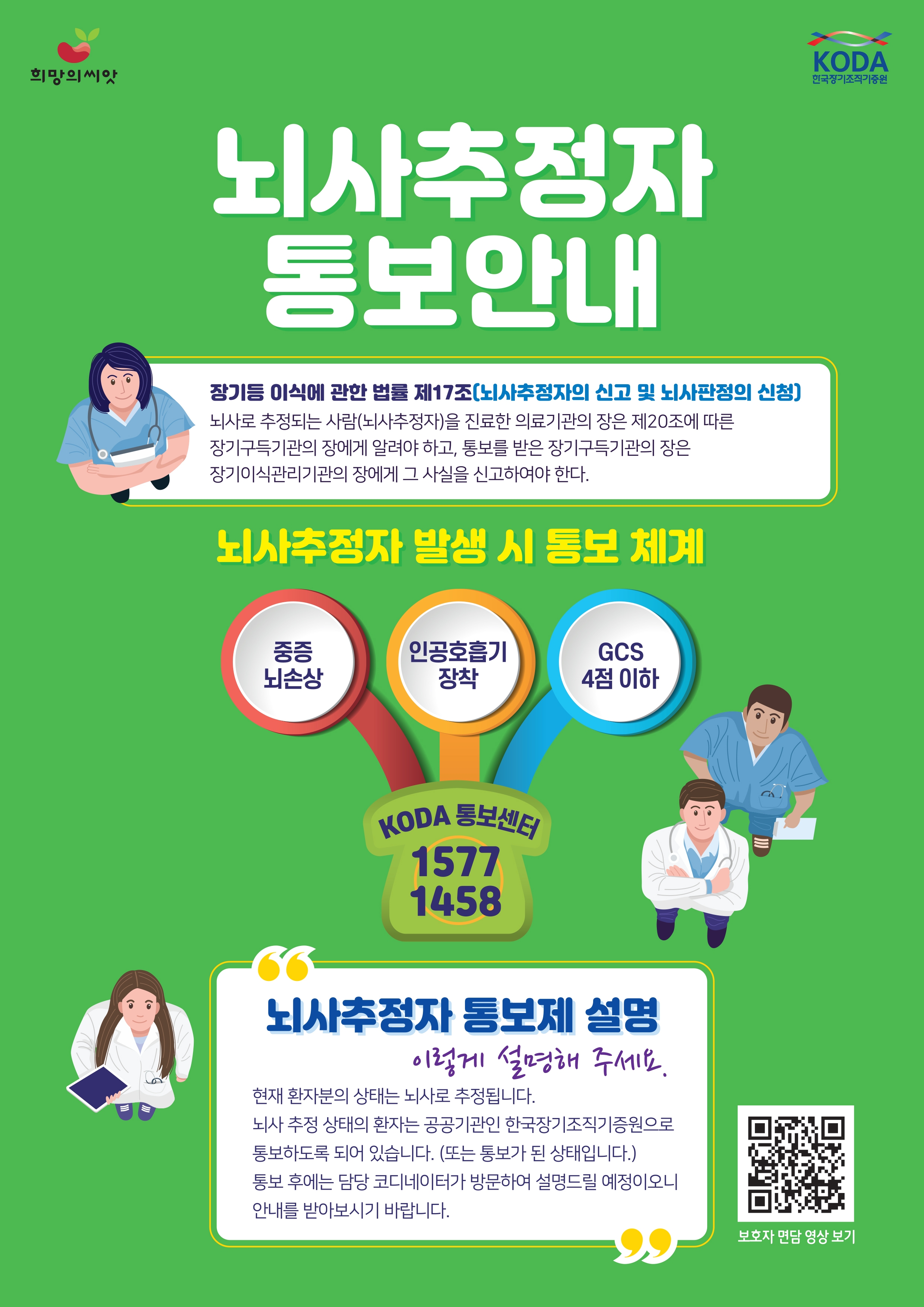 뇌사추정자 통보안내 포스터
